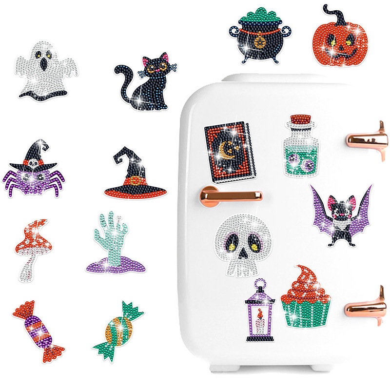 Diamond Art Kit for Beginners, DIY Halloween Witch Bead Painting
