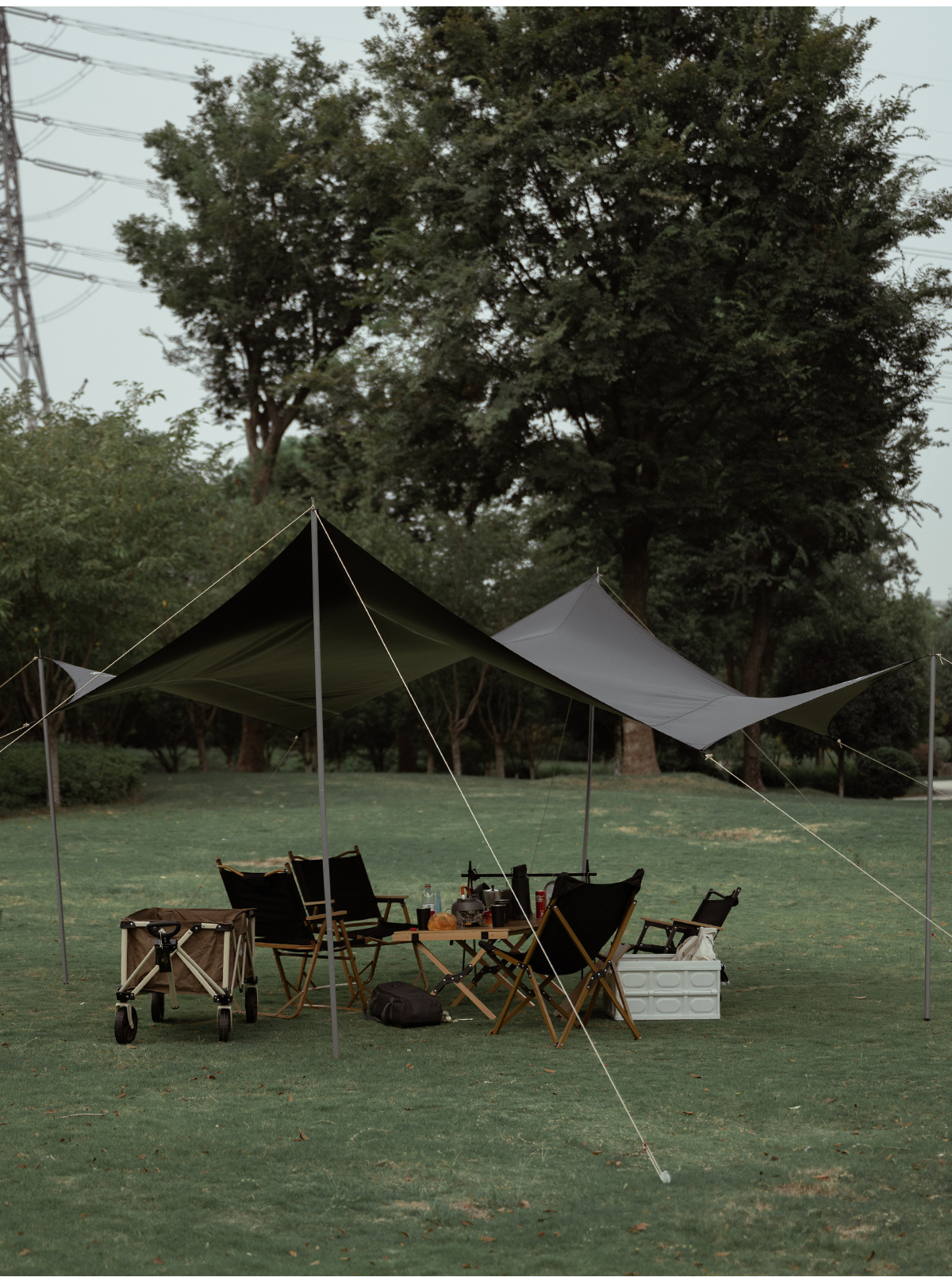 Blackout Tarp Tent - Waterproof Camping Sun Shelter Canopy