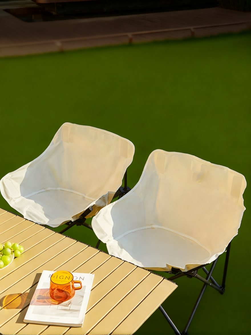 Portable Folding Moon Chair – Camping Outdoor Recliner Beach Lounge