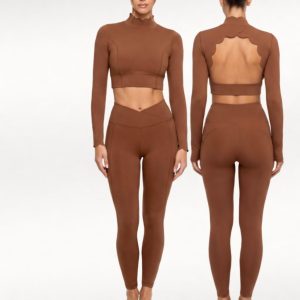 Breathable Tight Yoga Set, Fitted Sportswear Set, High Waist