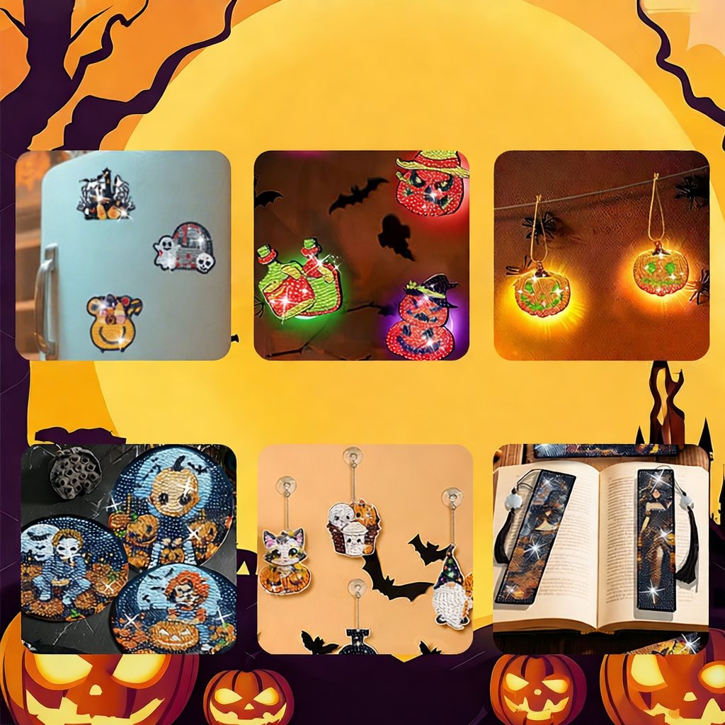 Diamond Art Kit for Beginners, DIY Halloween Witch Bead Pain